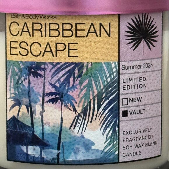 BBW Caribbean Escape Bath & Body Works 3 Wick Candle - Picture 3 of 10